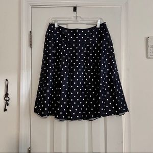 Navy Blue Polka Dot Pleated Skirt 💙